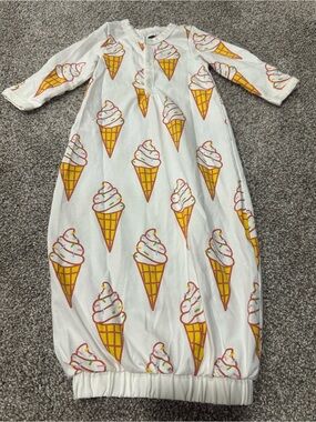 Monica + Andy Sleep Gown Baby 3-6m Ice Cream Cone Organic Cotton Long Sleeve